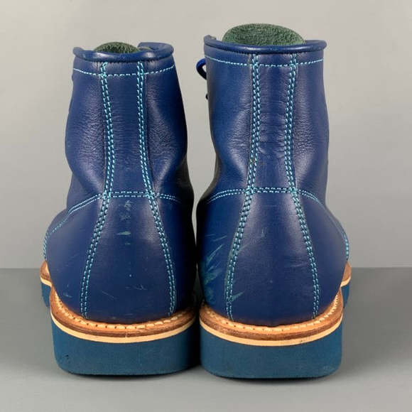 ICECREAM Size 9.5 Royal Blue Leather Worker Ankle Boots - Picture 5 of 8